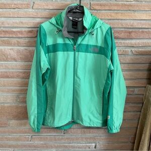 The North Face Women’s Green Hooded Rain Jacket Windbreaker Medium
